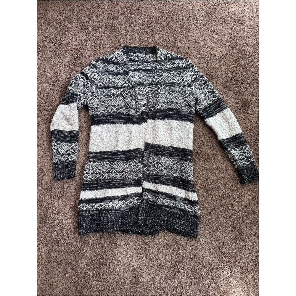 Charlotte Russe soft Striped Open Cardigan- M